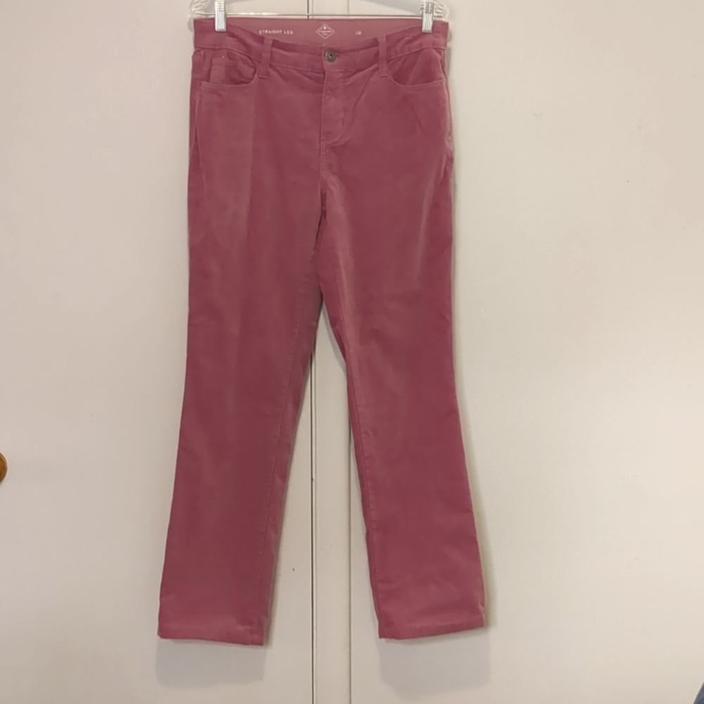 St John's Bay Pink Corduroy PANTS Sz 10 Straight Leg 🩷 Dusty Rose